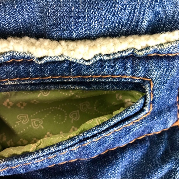 Gap 1969 Blue Denim Shearling Hobo Bag Jean Purse - Picture 10 of 14